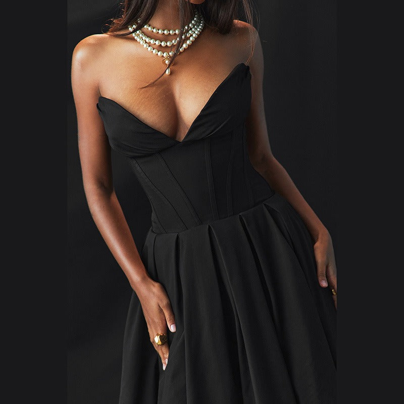 Women's Elegant Tube Top A-Line Dress