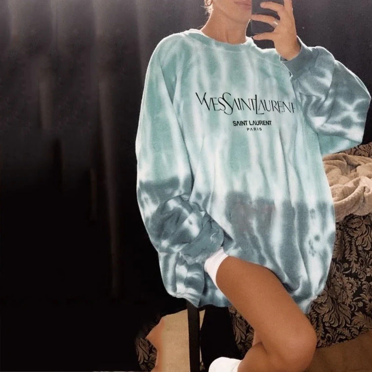 Women's Tie-Dye Printed Hooded Sweatshirt | Streetwear