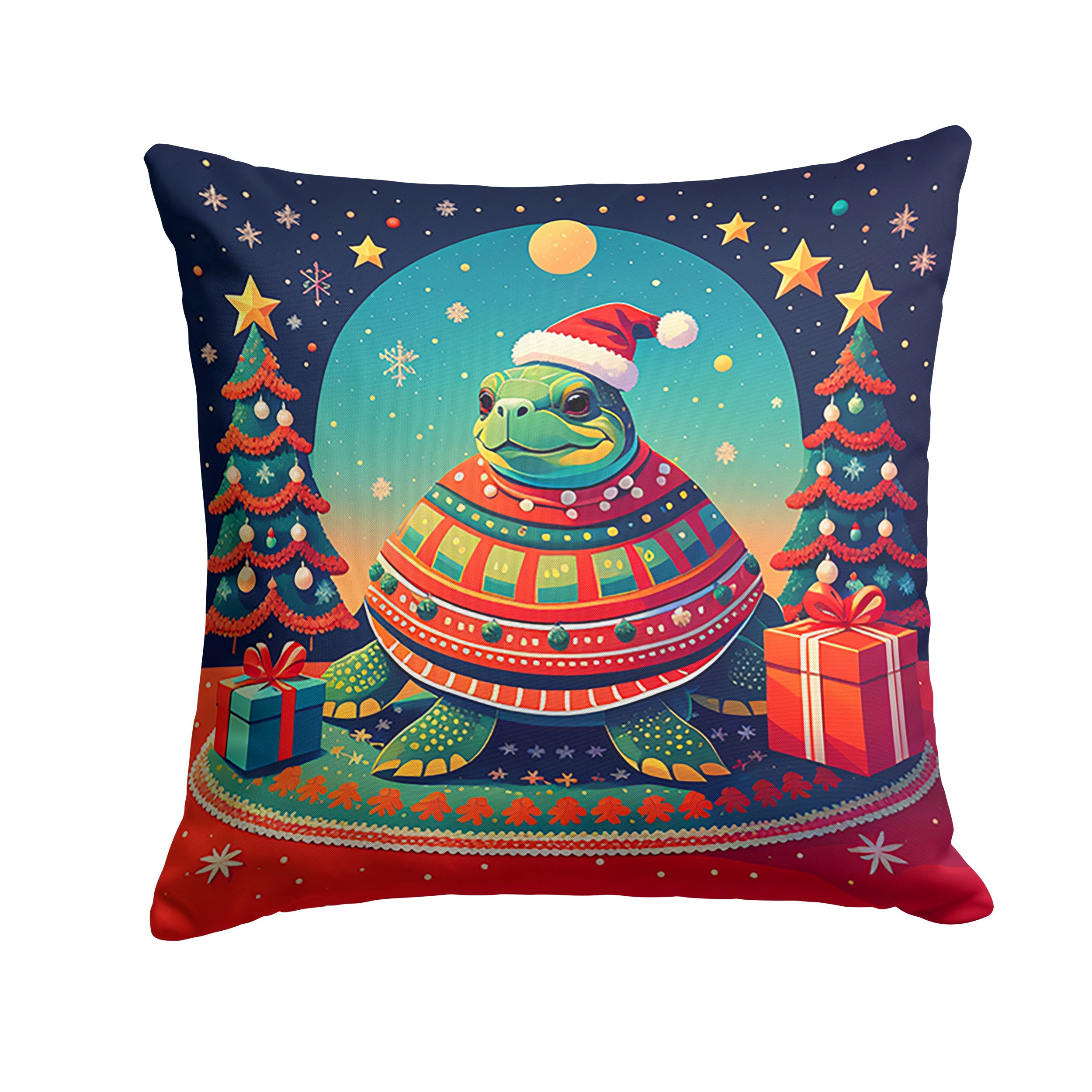 Turtle Christmas Throw Pillow