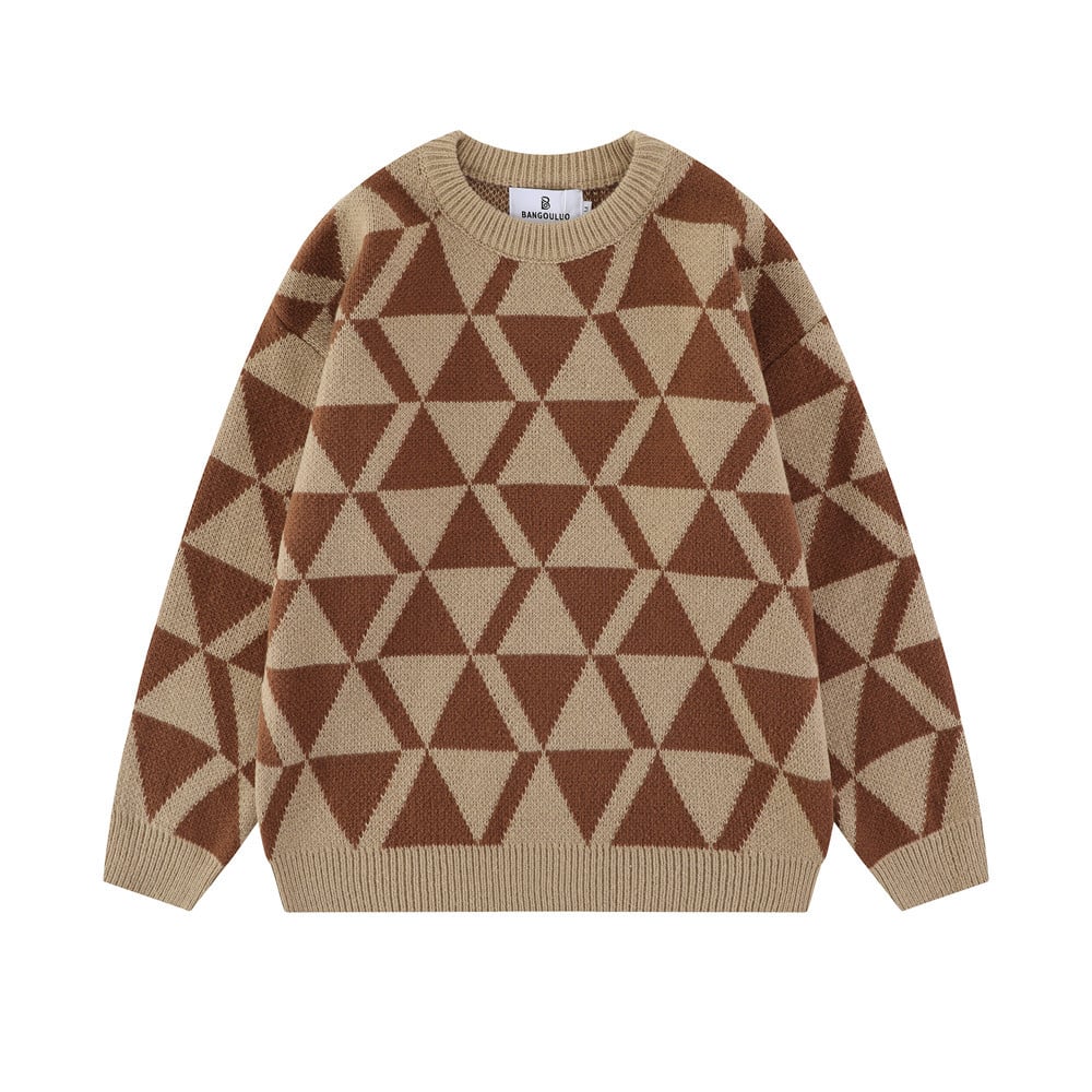 Triangle Pattern Men's Sweater with Unique Design