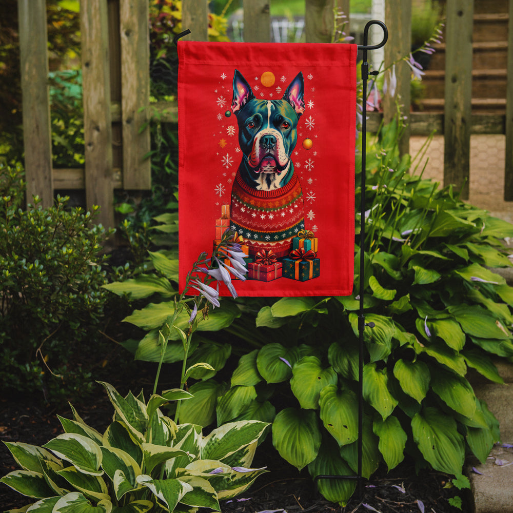 Staffordshire Bull Terrier Holiday Christmas Garden Flag