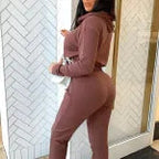 CROPPED HOODIE JOGGER LOUNGE SET