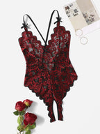 Lace Bodysuit with Open Crotch for Women 732