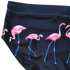 Men's Pink Flamingo Print Swim Briefs