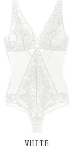 Lace Bodysuit with Sheer Shaping Lingerie and Back Design