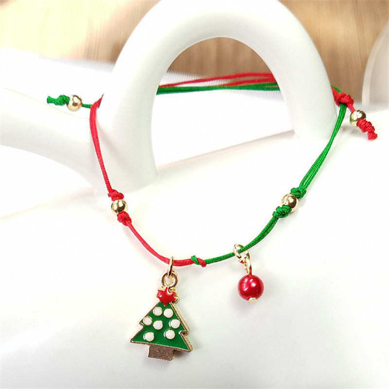 Hand-woven Christmas Ornaments Bracelet for Women