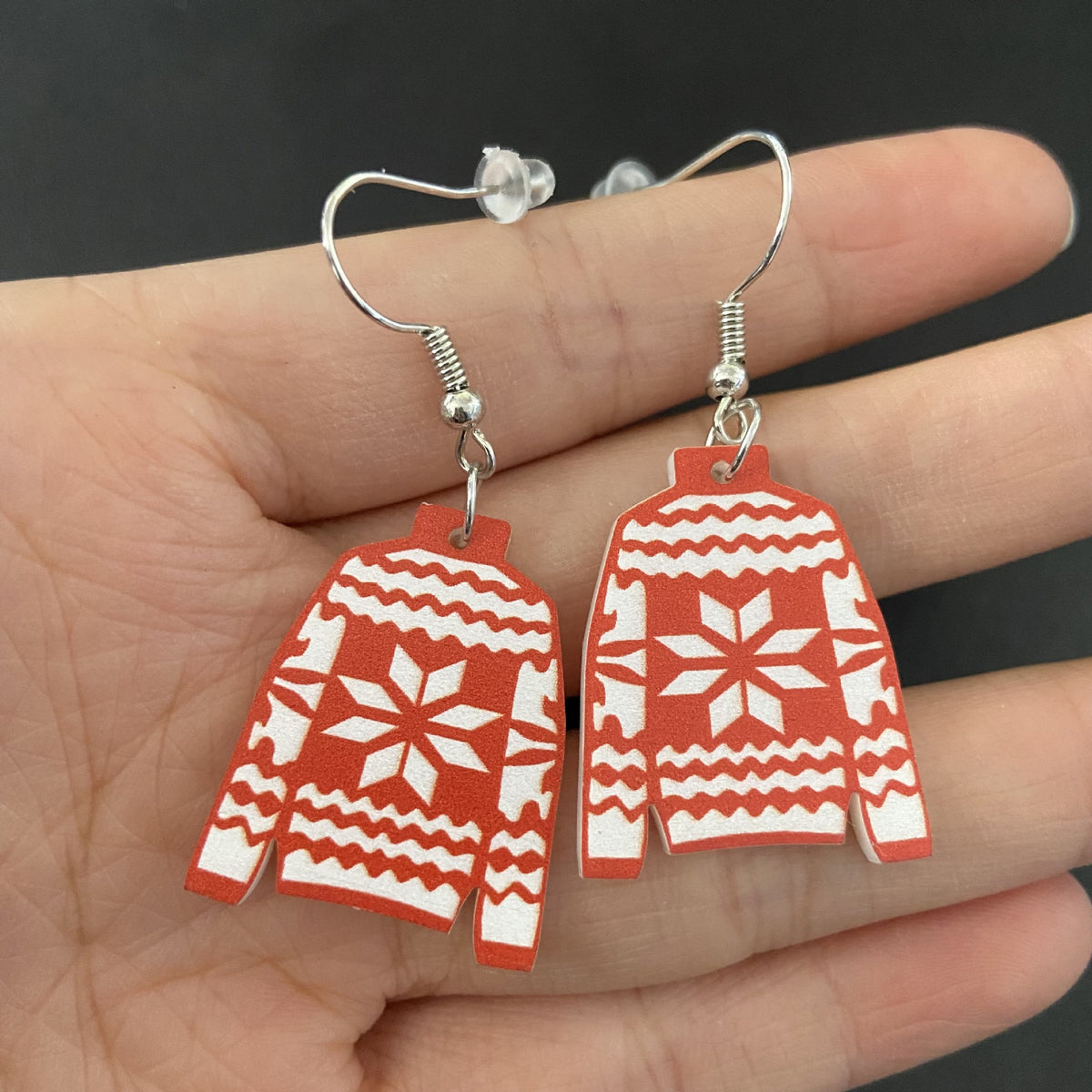 Christmas Cartoon Tree Hohoho Reindeer Earrings
