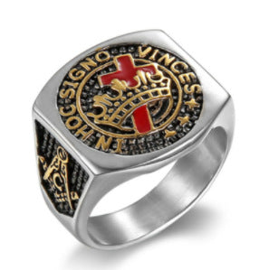 Vintage Stainless Steel Cross Ring