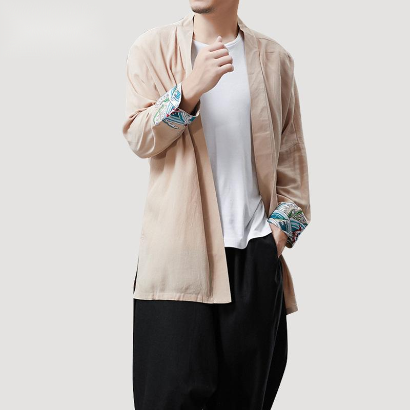 Embroidered Cotton Crinkle Cardigan