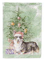 Corgi Pembroke Tricolor Christmas Presents and Tree Garden Flag