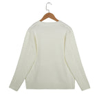 Retro Twisted Flower Sweater in Solid Knitwear Top