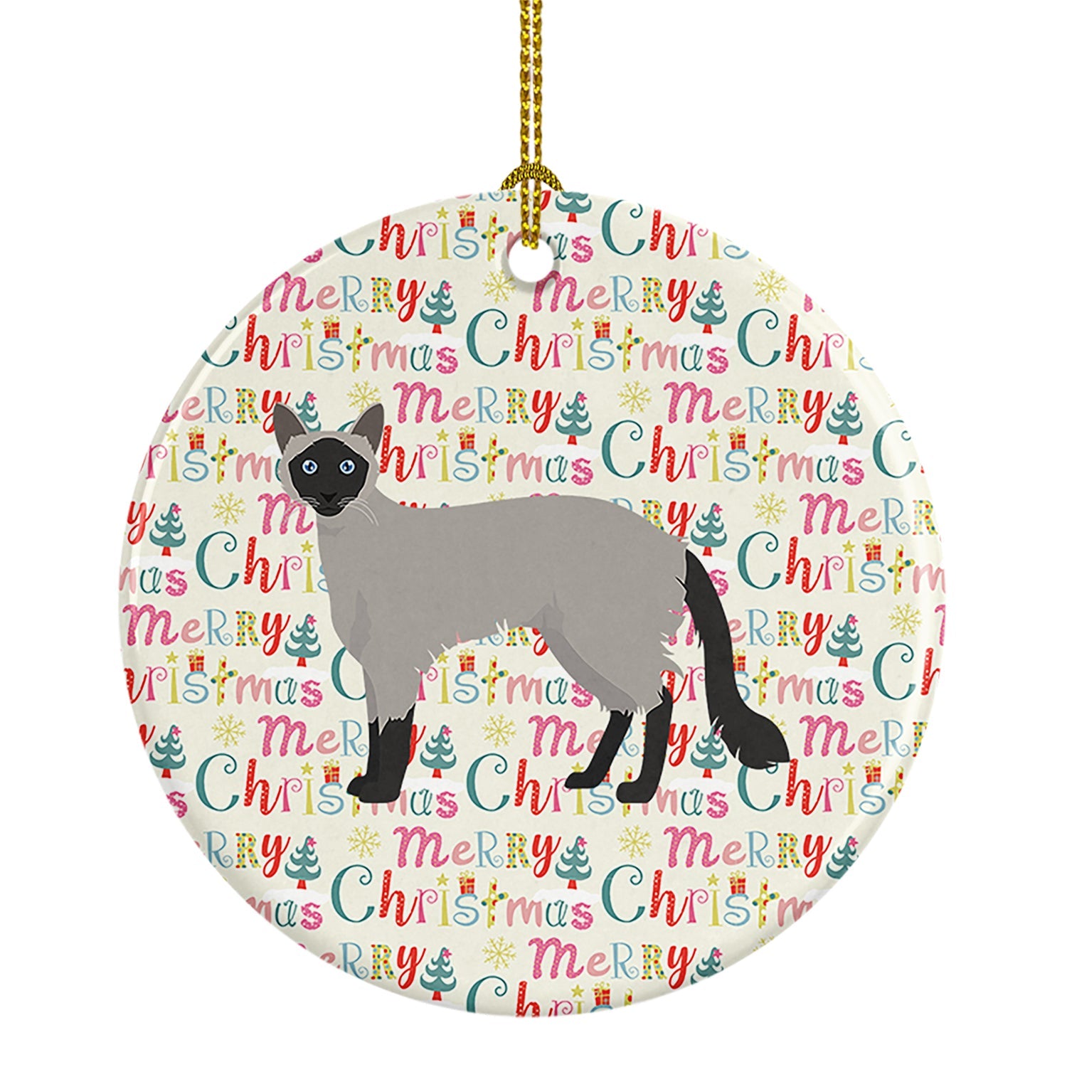 Balinese #1 Cat Christmas Ceramic Ornament