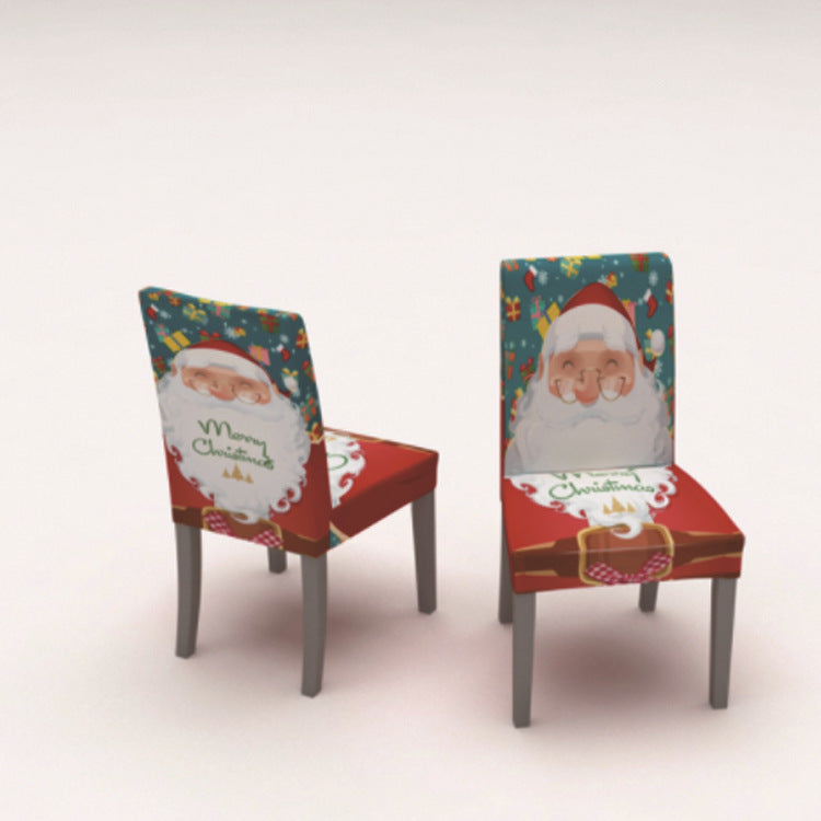 Christmas Digital Print Chair Covers and Tablecloth Set