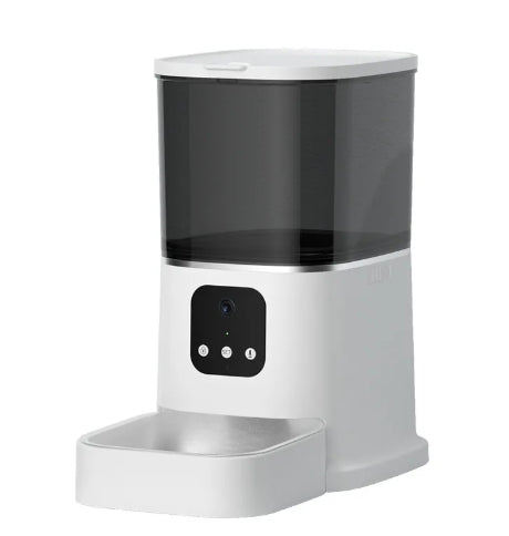 Automatic Pet Feeder with Camera and App Control, Smart WiFi Food Dispenser with Voice Recorder for Cats and Dogs, Large Capacity Timed Feeder
