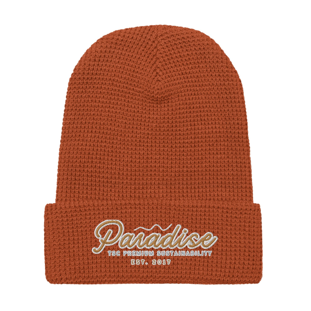 Premium Paradise Waffle Beanie | Embroidered Cap