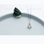 Silver Necklace with Single Christmas Tree