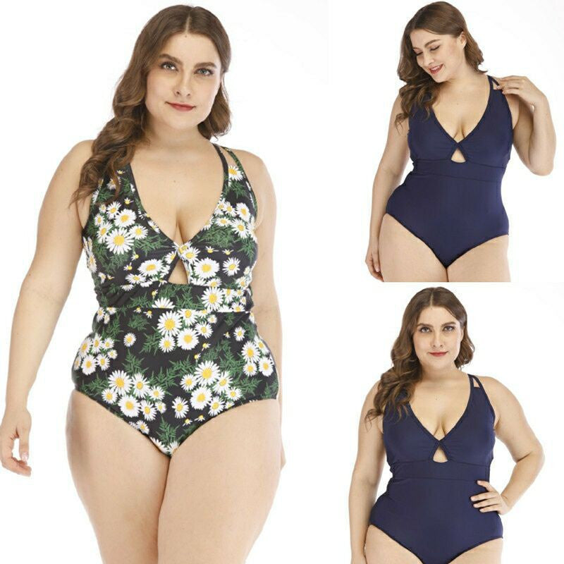 Plus Size Deep V Bikini Swimsuit for Women