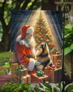 Finnish Spitz and Santa Claus Garden Flag