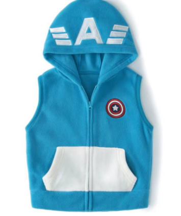 Captain America Kids' Hooded Fleece Vest (One Piece)