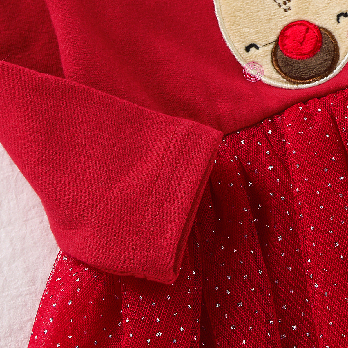 Christmas Reindeer Dress with Mesh Skirt
