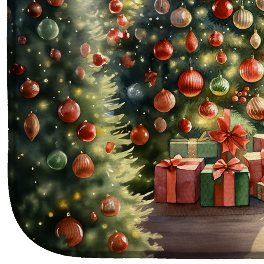 Greyhound and Santa Claus Dish Drying Mat