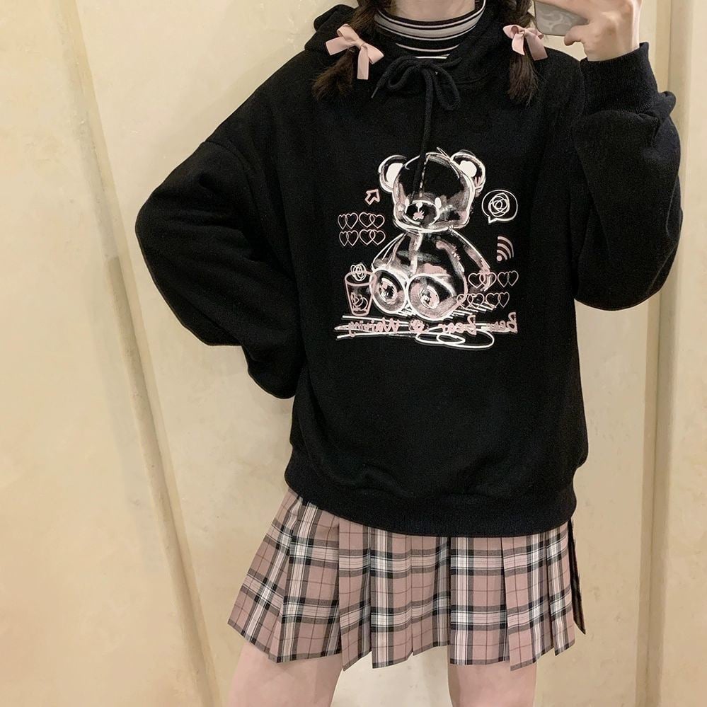 Cool Japanese Cute Graffiti Plush Sweater for Women