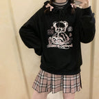 Cool Japanese Cute Graffiti Plush Sweater for Women