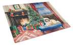 Pekingese Cozy Christmas Glass Cutting Board