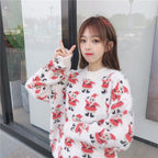 Santa Claus Long Sleeve Knit Sweater in Faux Mink Fur