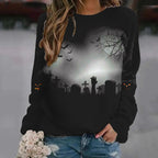 Women's Halloween Graphic Raglan Sleeve Sweater