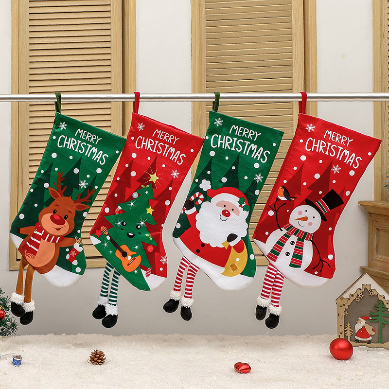 Festive Christmas Hanging Stocking Ornament – Non-Woven Holiday Decoration