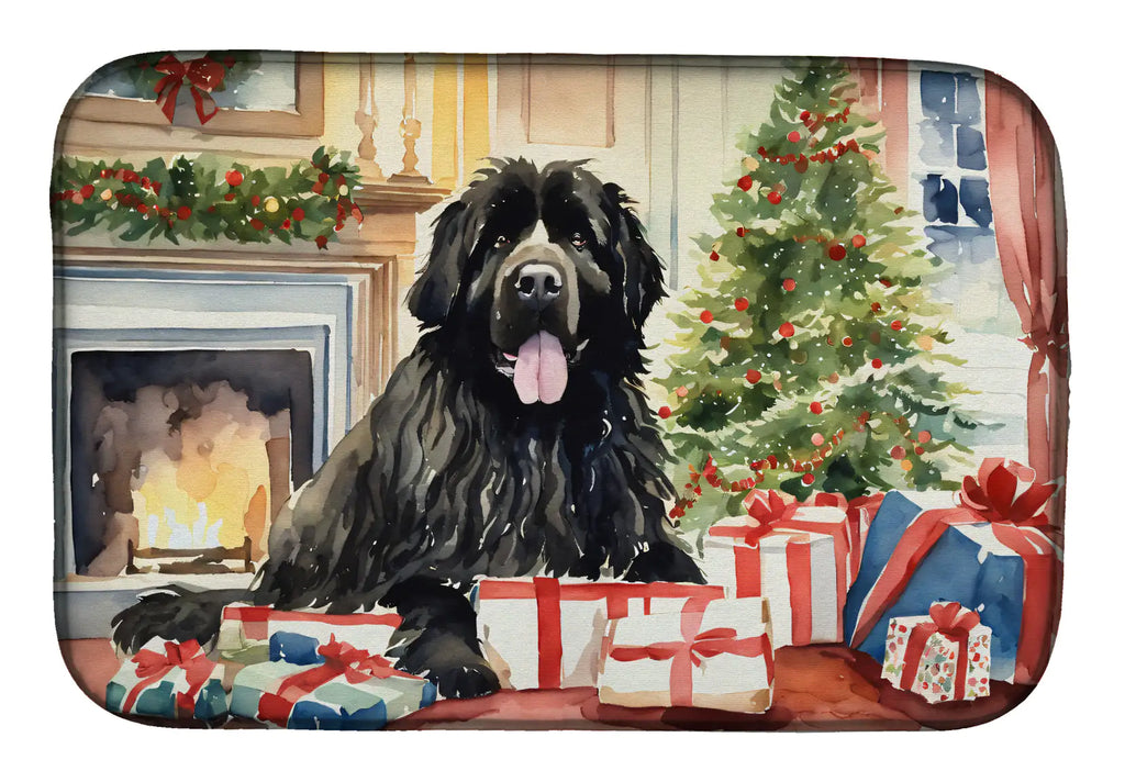 Newfoundland Cozy Christmas Dish Drying Mat