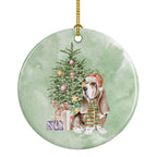 Basset Hound #3 Christmas Presents and Tree Ceramic Ornament