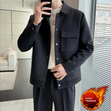 Premium Short Woolen Overcoat