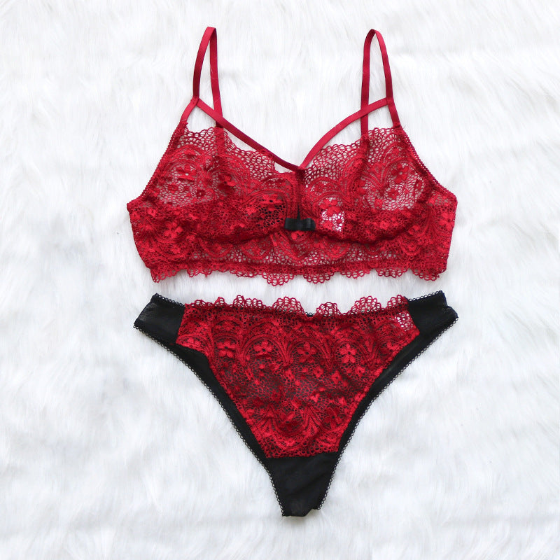 Lace Lingerie Set with Straps and Cutout Design