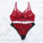 Lace Lingerie Set with Straps and Cutout Design