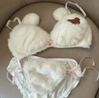 Girl's Underwear Cute Cartoon Bear Bra Set
