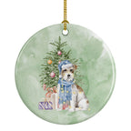 Jack Russell Terrier Wire Christmas Presents and Tree Ceramic Ornament