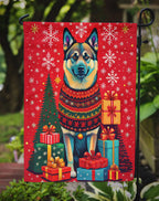Norwegian Elkhound Holiday Christmas Garden Flag