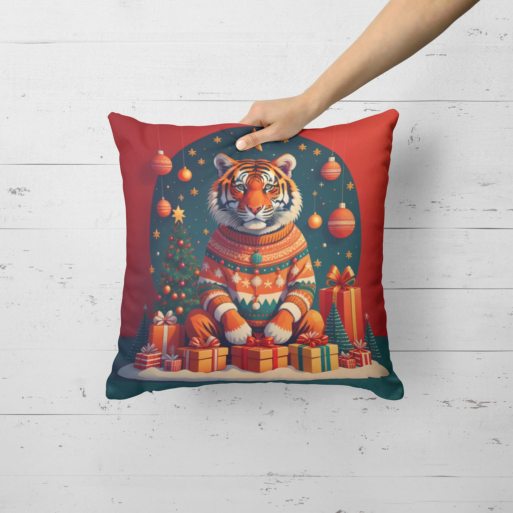 Tiger Christmas Throw Pillow