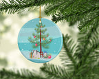 Husky Rat Merry Christmas Ceramic Ornament