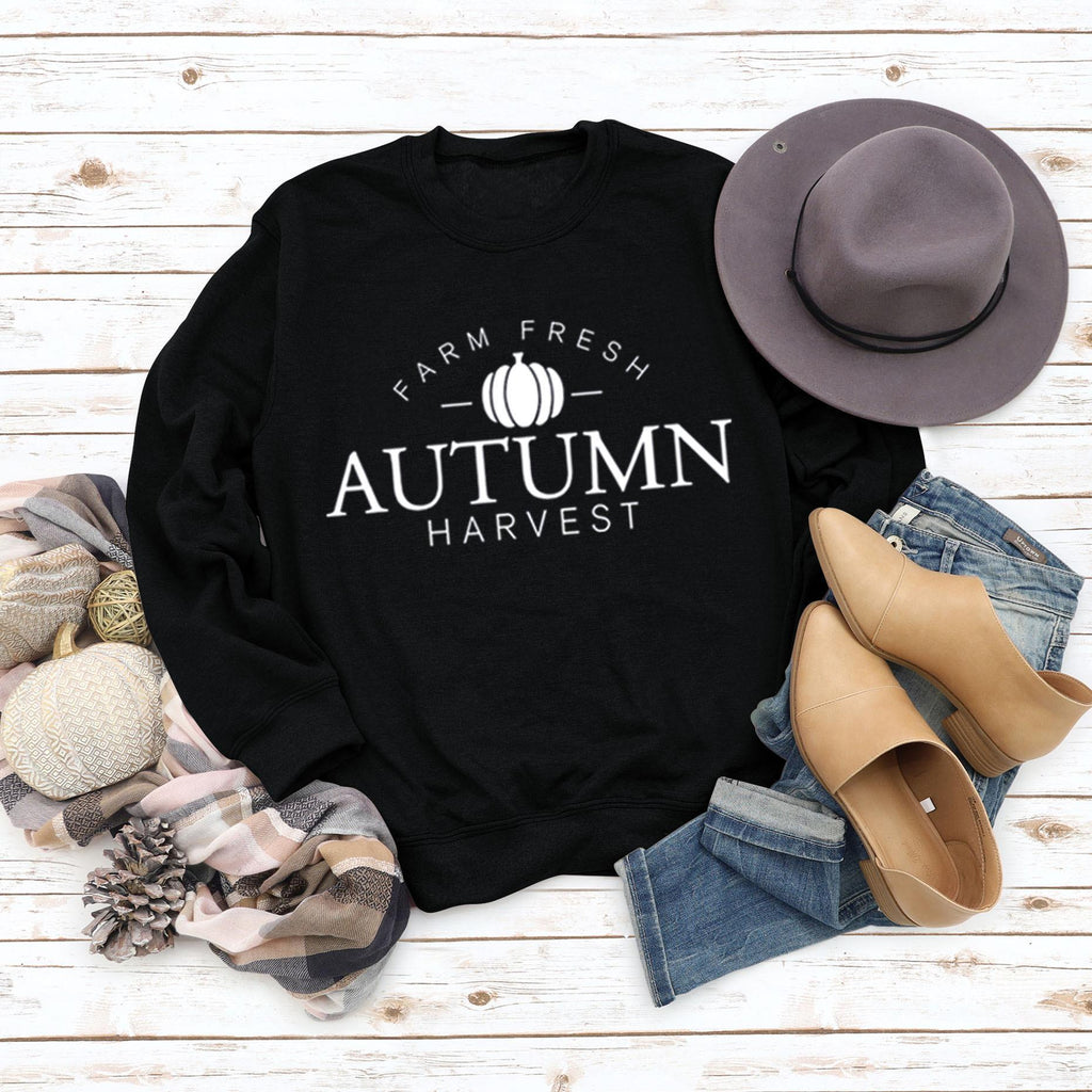 Letter Round Neck Loose Long Sleeve Sweater