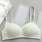 Breathable Cotton Girls' Ribbed Bodysuit Bra