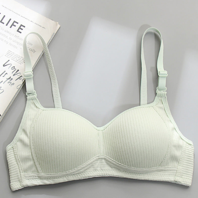 Breathable Cotton Girls' Ribbed Bodysuit Bra