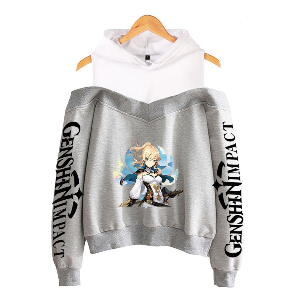 Women's Hooded Off-Shoulder Sweatshirt - Harajuku Style | Streetwear