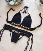 Vintage Handmade Crochet Bikini Beachwear Set for Women