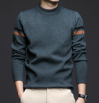 Simple Striped Jacquard Sweater for Middle-aged Men