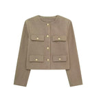 Fashion Casual All-match Flip Trim Short Coat