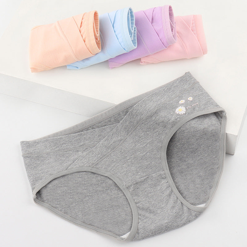 Women's Floral Embroidered Maternity Panties for Comfort
