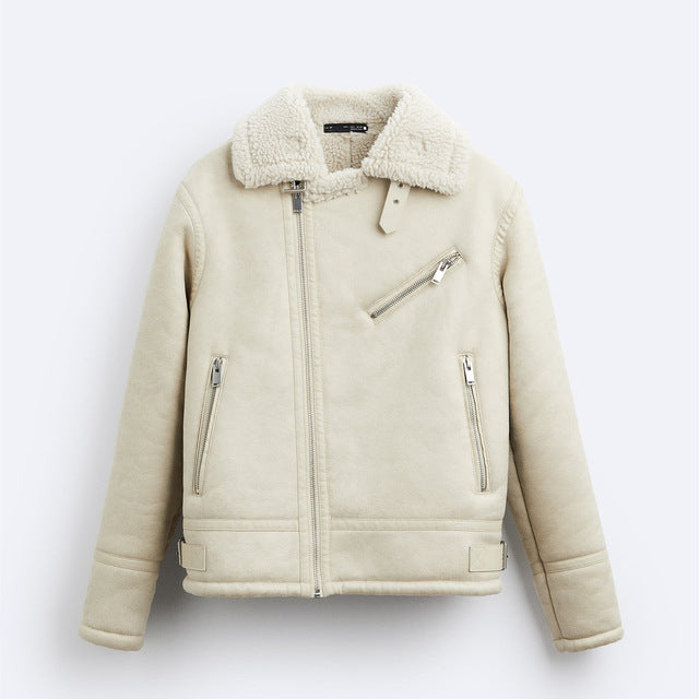 TAOP&ZA Men's Faux Lamb Fur Jacket for Fall/Winter